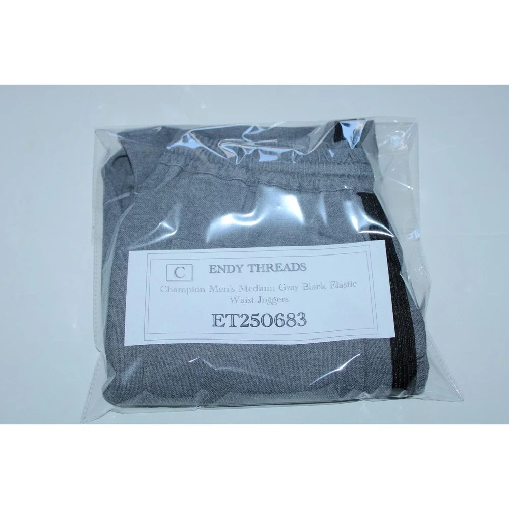 Champion Retro Men's Medium Gray Black Joggers